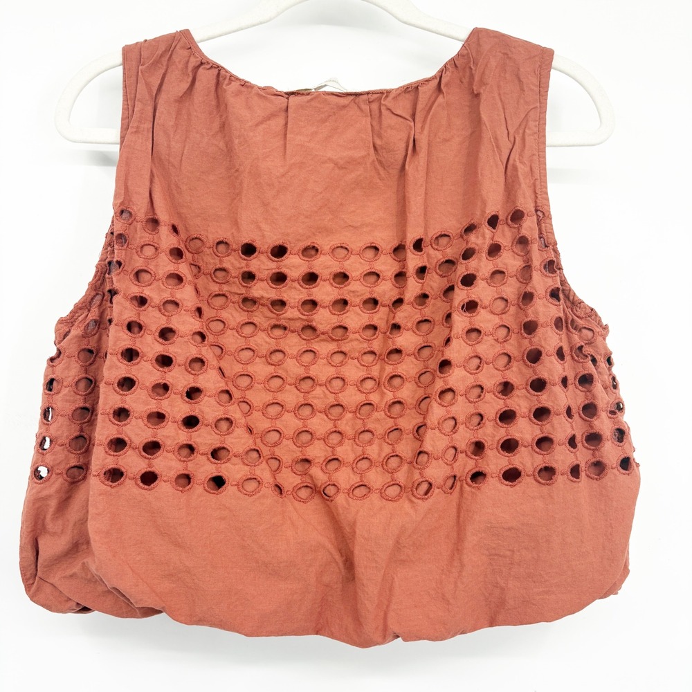 Jennifer & Grace Womens Terracotta Cotton Eyelet Boho Skirt & Top Set Size M - Picture 4 of 8